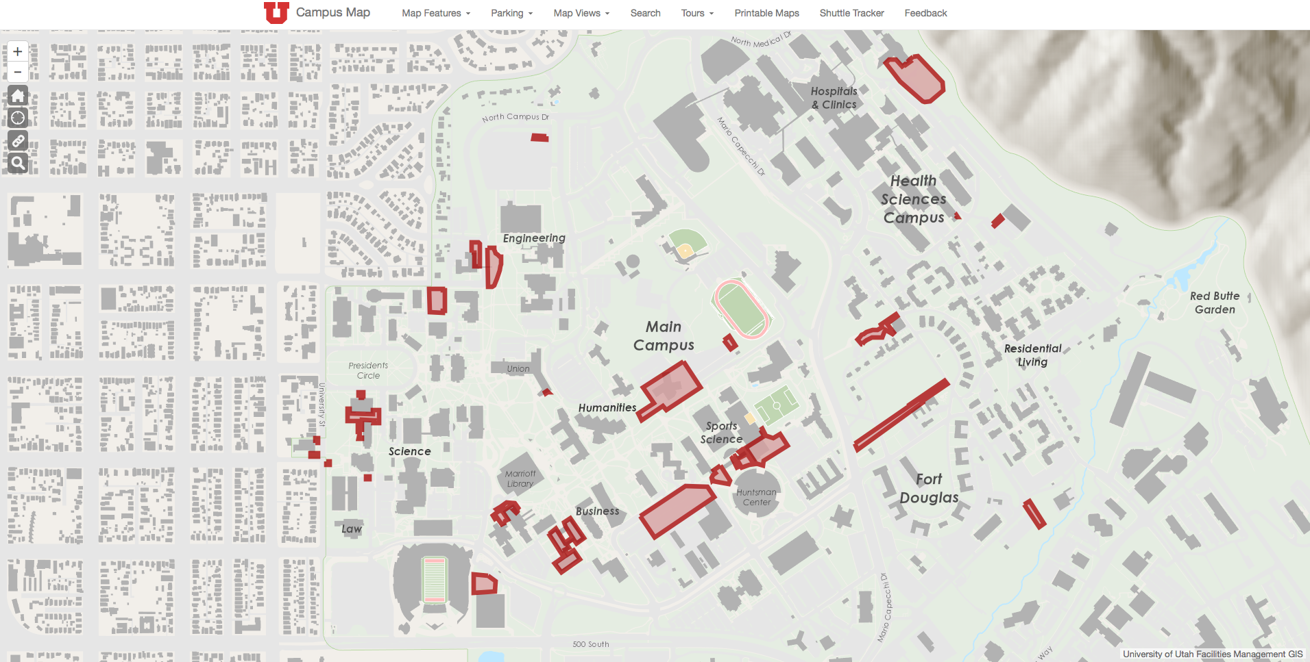 university of utah campus map Campus Map Version History Theu