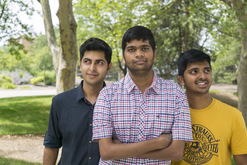 Humans of the U series. Yomi Karthik Rupesh, Harikrishna Kambala Subramanyam, Akshay Khatwani Electrical Engineering Grad Students from India.