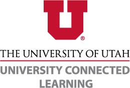 UCL logo features a red block u in the top middle, underneath reads "University of Utah University Connected Learning"