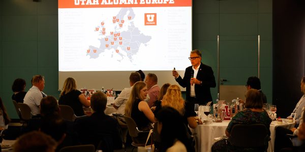 U leaders visit alums where they are—in Europe
