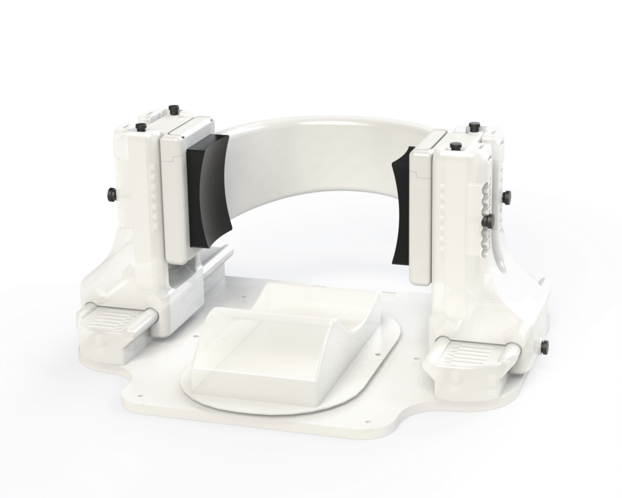 A device that's white with a space for a human head.