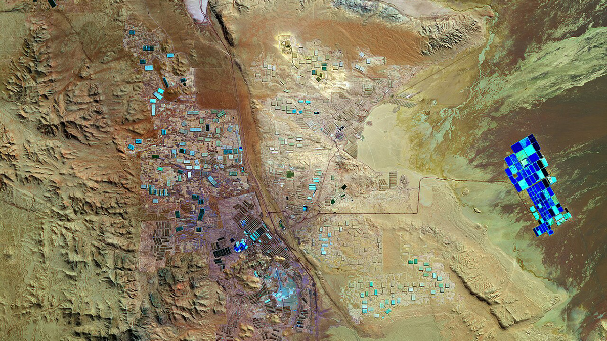a Satellite view of the Atacama Desert.